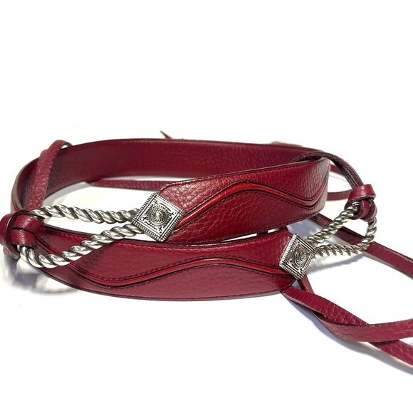 Brighton Double Lasso Tie Belt in Dark Red L NWOT - Picture 2 of 12